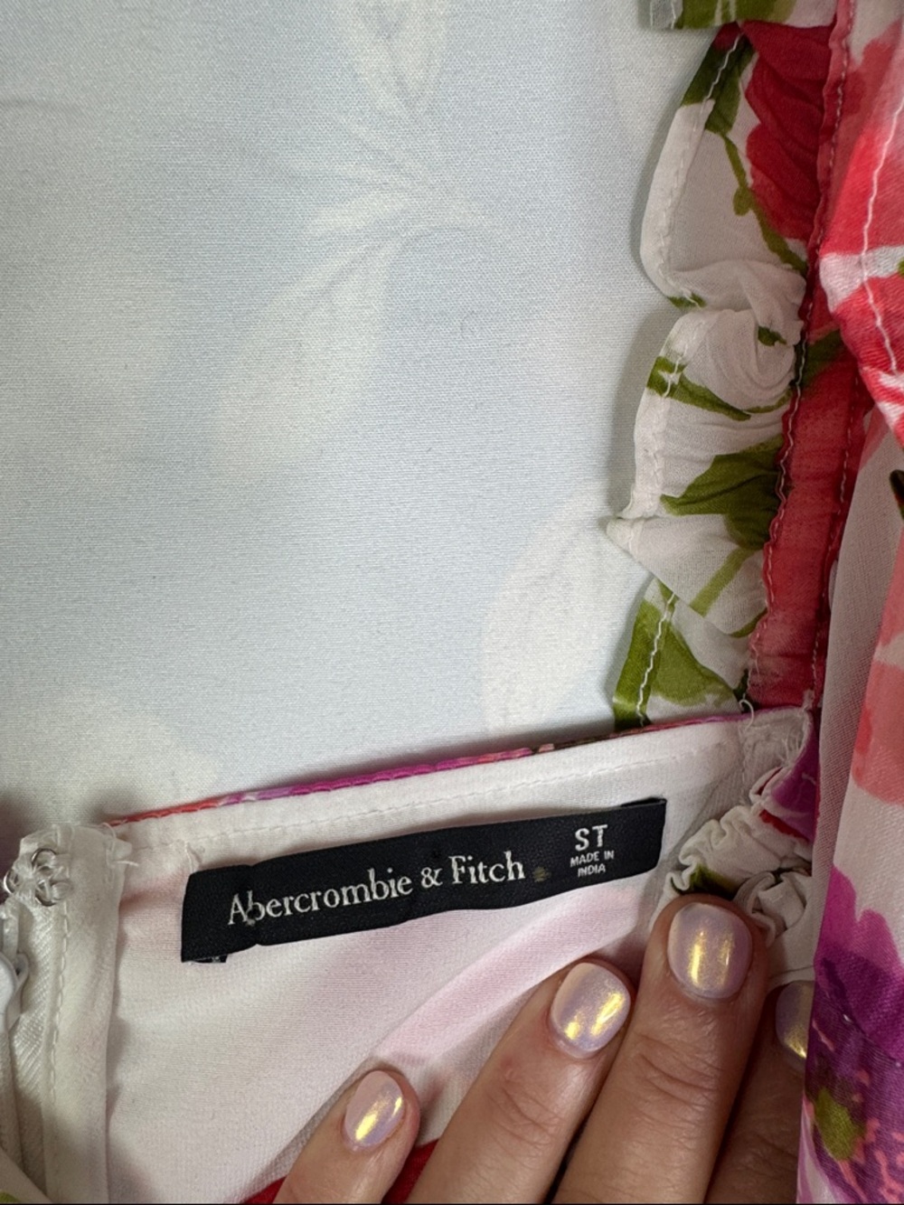 Abercrombie & Fitch Pink and Green Floral High-Low Dress - Picture 2 of 4